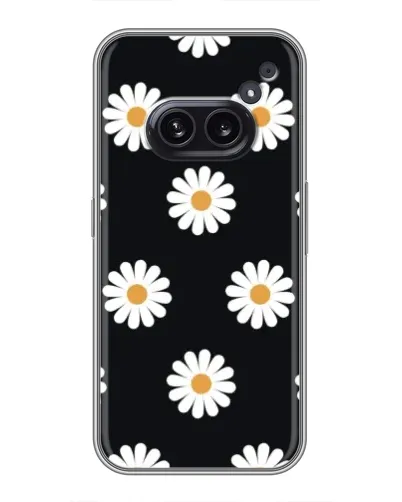 Чохол для Nothing Phone 2a з картинкою «Ромашки на чорному»