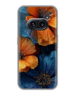 Чохол для Nothing Phone 2a з картинкою «Яскрава синьо-помаранчева флора»