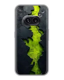 Чехол для Nothing Phone 2a с картинкой «Салатовый разлом скалы»