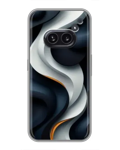 Чехол для Nothing Phone 2a с картинкой «Объемные черно-белые ленты» Чехол для Nothing Phone 2a с картинкой «Объемные черно-белые ленты»