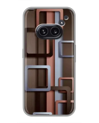 Чехол для Nothing Phone 2a с картинкой «Коричневые объемные квадраты» Чехол для Nothing Phone 2a с картинкой «Коричневые объемные квадраты»