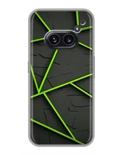 Чехол для Nothing Phone 2a с картинкой «Зеленые геометрические линии»