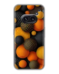 Чехол для Nothing Phone 2a с картинкой «Объемные оранжевые сферы»
