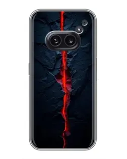 Чехол для Nothing Phone 2a с картинкой «Kрасная лавовая трещина»