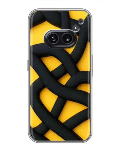 Чехол для Nothing Phone 2a с картинкой «Черное желтое переплетение» Чехол для Nothing Phone 2a с картинкой «Черное желтое переплетение»