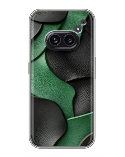 Чехол для Nothing Phone 2a с картинкой «Зеленые кожаные волны» Чехол для Nothing Phone 2a с картинкой «Зеленые кожаные волны»