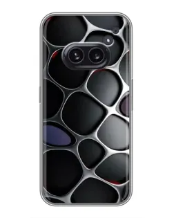 Чехол для Nothing Phone 2a с картинкой «Объемная темная решетка»