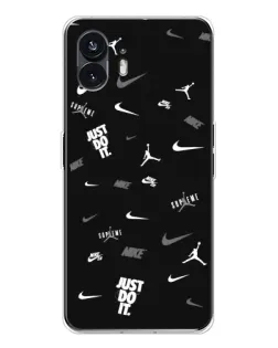 Чехол для Nothing Phone 3 с картинкой «Nike Black Pattern»