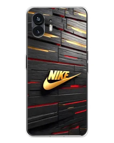 Чехол для Nothing Phone 3 с картинкой «Золотой Nike на металле»