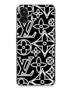 Чохол для Nothing Phone 3 з картинкою «Чорно-білий візерунок LV»