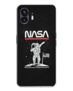 Чехол для Nothing Phone 3 с картинкой «NASA — шагаем по Луне»