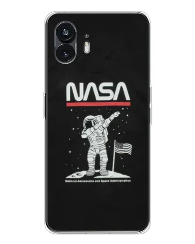 Чехол для Nothing Phone 3 с картинкой «NASA — шагаем по Луне»