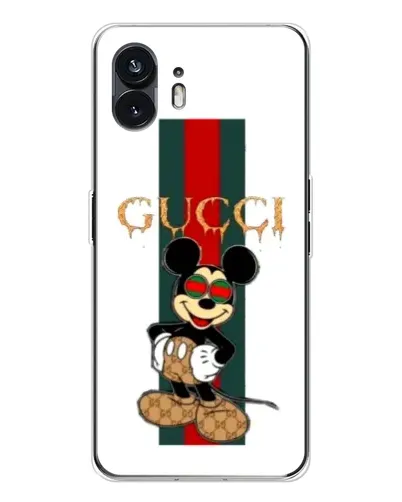 Чехол для Nothing Phone 3 с картинкой «Микки Маус Gucci — полосы»