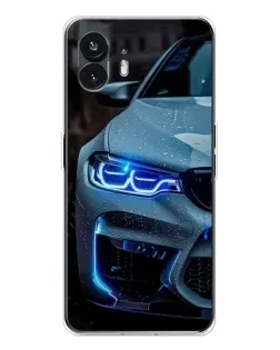 Чехол для Nothing Phone 3 с картинкой «Взгляд BMW с синими фарами»
