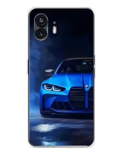 Чехол для Nothing Phone 3 с картинкой «Голубая BMW M4»