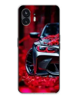 Чехол для Nothing Phone 3 с картинкой «Спортивная BMW и цветы»