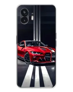 Чехол для Nothing Phone 3 с картинкой «Красная BMW на дороге»