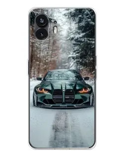 Чехол для Nothing Phone 3 с картинкой «BMW в зимнем лесу»