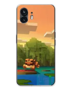 Чехол для Nothing Phone 3 с картинкой «Майнкрафт закат солнца»