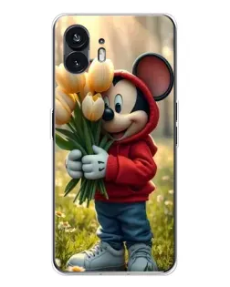 Чехол для Nothing Phone 3 с картинкой «Микки с тюльпанами»