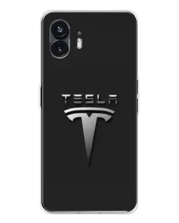 Чехол для Nothing Phone 3 с картинкой «Стальной логотип Tesla»