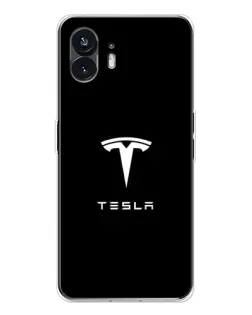 Чехол для Nothing Phone 3 с картинкой «Tesla White Logo»