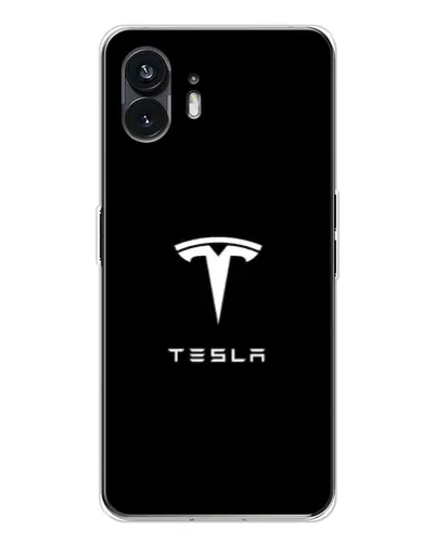 Чехол для Nothing Phone 3 с картинкой «Tesla White Logo»