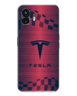 Чехол для Nothing Phone 3 с картинкой «Тесла красный карбон»