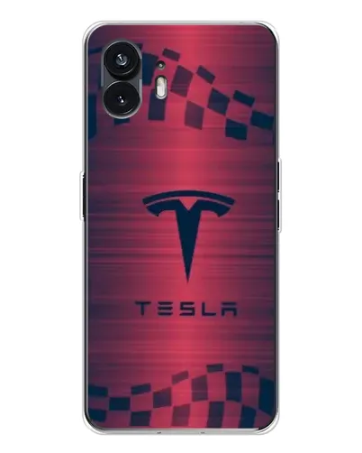 Чехол для Nothing Phone 3 с картинкой «Тесла красный карбон»
