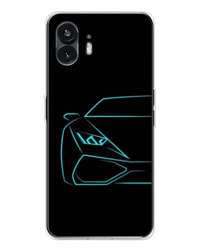 Чехол для Nothing Phone 3 с картинкой «Голубой силуэт Lamborghini»