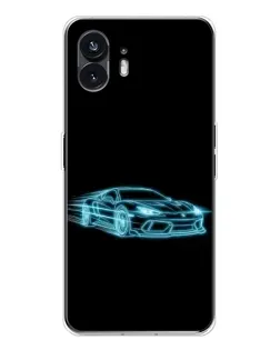 Чехол для Nothing Phone 3 с картинкой «Неоновый контур Lamborghini»