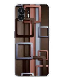 Чохол для Nothing Phone 3 з картинкою «Коричневі об'ємні квадрати»
