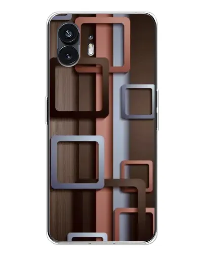Чехол для Nothing Phone 3 с картинкой «Коричневые объемные квадраты»