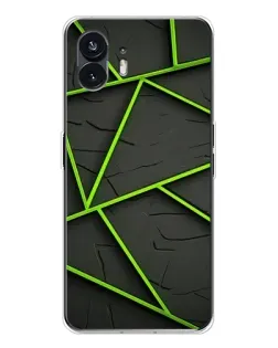 Чехол для Nothing Phone 3 с картинкой «Зеленые геометрические линии»