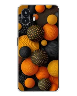 Чехол для Nothing Phone 3 с картинкой «Объемные оранжевые сферы»