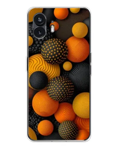 Чехол для Nothing Phone 3 с картинкой «Объемные оранжевые сферы»