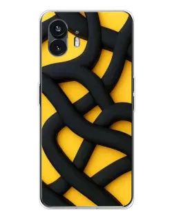 Чехол для Nothing Phone 3 с картинкой «Черное желтое переплетение»