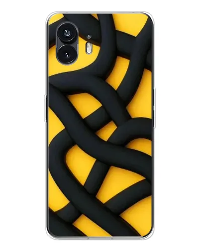 Чехол для Nothing Phone 3 с картинкой «Черное желтое переплетение»