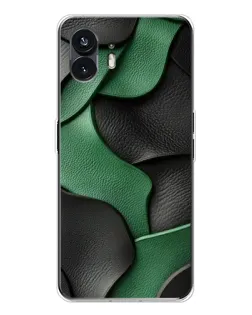 Чехол для Nothing Phone 3 с картинкой «Зеленые кожаные волны»