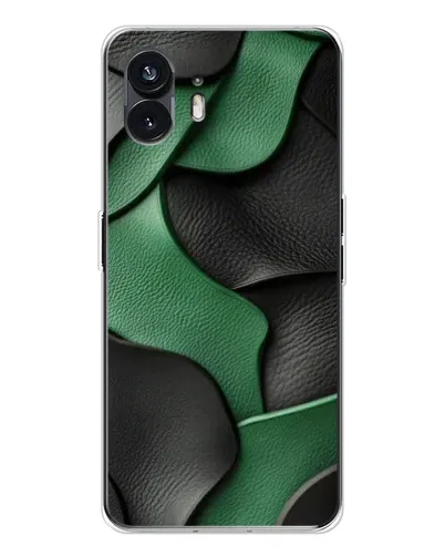 Чехол для Nothing Phone 3 с картинкой «Зеленые кожаные волны»