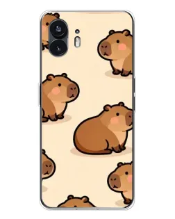 Чохол для Nothing Phone 3 з картинкою «Паттерн милих капібар»