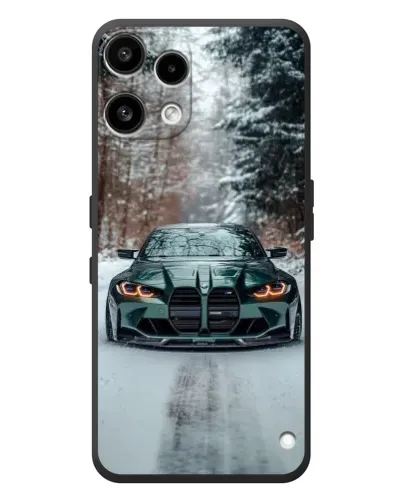 Чехол для Nothing Phone (3a) Lite с картинкой «BMW в зимнем лесу»