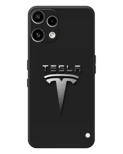 Чехол для Nothing Phone (3a) Lite с картинкой «Стальной логотип Tesla»