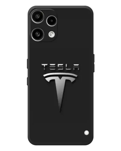 Чехол для Nothing Phone (3a) Lite с картинкой «Стальной логотип Tesla»