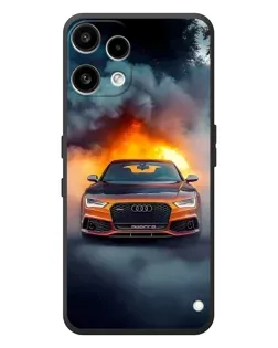 Чехол для Nothing Phone (3a) Lite с картинкой «Audi в огненном дыму»