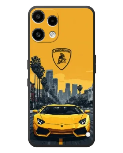 Чехол для Nothing Phone (3a) Lite с картинкой «Желтый Lamborghini город»