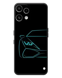 Чехол для Nothing Phone (3a) Lite с картинкой «Голубой силуэт Lamborghini»