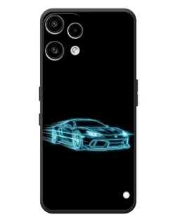 Чехол для Nothing Phone (3a) Lite с картинкой «Неоновый контур Lamborghini»