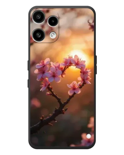 Чехол для Nothing Phone (3a) Lite с картинкой «Розовый цвет сердце на фоне заката»