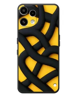 Чехол для Nothing Phone (3a) Lite с картинкой «Черное желтое переплетение» Чехол для Nothing Phone (3a) Lite с картинкой «Черное желтое переплетение»